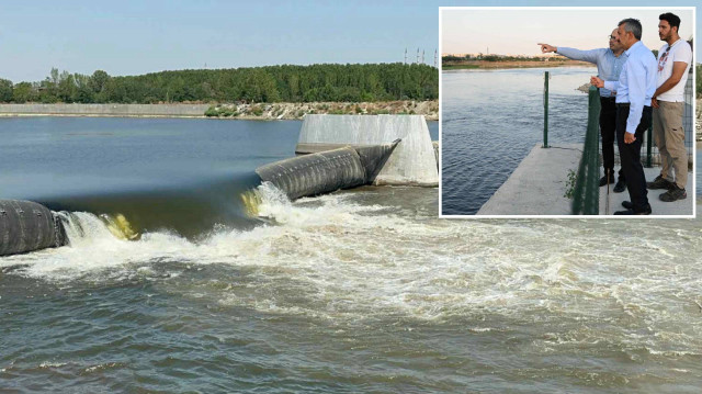 Edirne'deki hidroelektrik santralinden Meriç Nehri'ne su salındı.