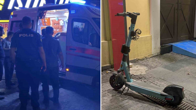 Elektrikli scooterdan düşerek yaralanan 2 çocuğa ambulansta müdahale edildi