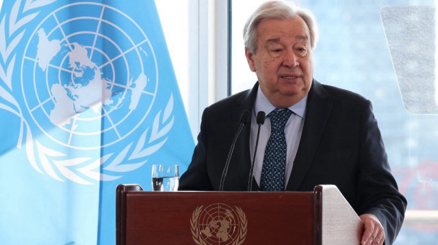 Le secrétaire général des Nations unies, Antonio Guterres, prononce un discours sur le climat et les énergies renouvelables au siège de l'ONU à New York, le 22 juillet 2025.