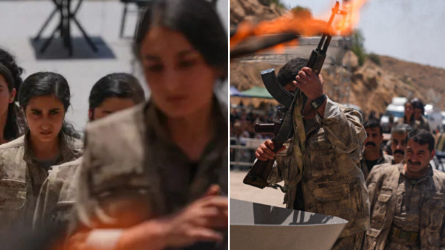 Terör örgütü PKK, Irak'ın Süleymaniye kentinde silah bıraktı.