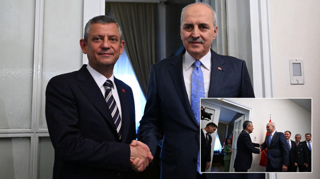 HP Genel Başkanı Özgür Özel ve TBMM Başkanı Numan Kurtulmuş.