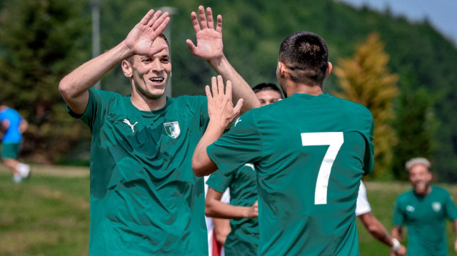 Bodrum FK'lı futbolcuların gol sevinci