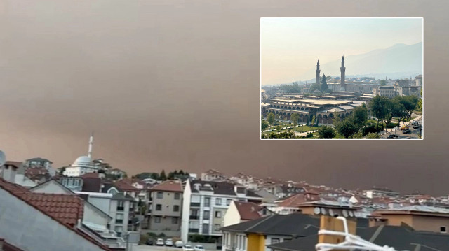 Orman yangınlarının dumanı Bursa'da etkili oldu.