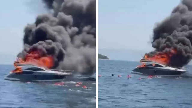 Kınalıada açıklarında tekne yangını