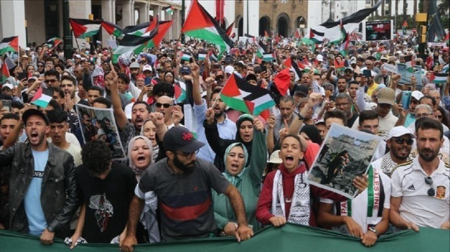 فلسطينيون في الاحتلال يتظاهرون ضد تجويع غزة