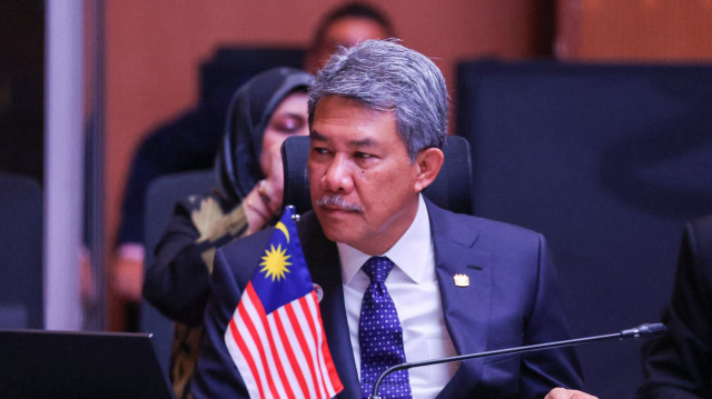 Le ministre des Affaires étrangères de Malaisie, Mohamad Hasan, participe à la conférence post-ministérielle de l'Association des nations de l'Asie du Sud-Est (ASEAN) avec le Royaume-Uni lors de la 58e réunion des ministres des Affaires étrangères de l'ASEAN et des réunions connexes au Centre des congrès de Kuala Lumpur, le 11 juillet 2025.