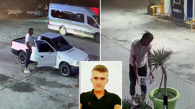 FETÖ'cü kundakçı Ufuk Aytekin'in benzini aldığı anlar kameralara böyle yansımıştı.