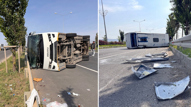 Sürücü ile 12 askeri personel hafif şekilde yaralandı.