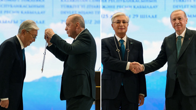 Cumhurbaşkanı Erdoğan, Kazakistan Cumhurbaşkanı Tokayev'e devlet nişanı tevcih etti.