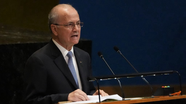 Le Premier ministre palestinien, Mohammad Mustafa, prend la parole lors d’une conférence sur la solution à deux États pour Israël et la Palestine, au siège des Nations unies, le 28 juillet 2025, à New York.