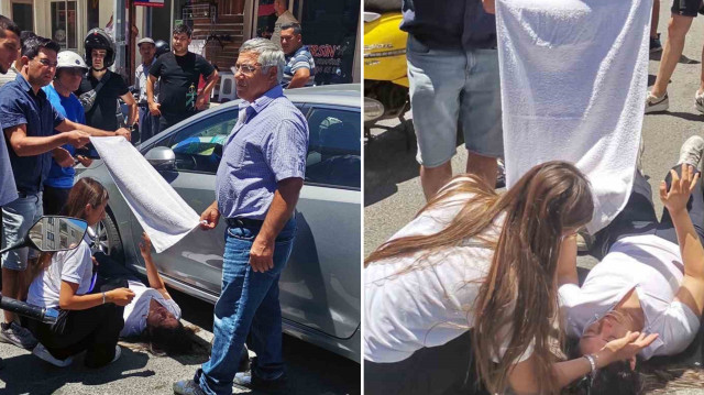 İlk müdahalesi olay yerinde yapılan kadın sürücü, ambulansla hastaneye kaldırıldı.