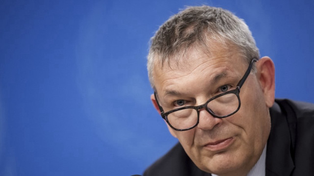 Le Commissaire général de l’UNRWA, Philippe Lazzarini, s’exprime lors d’une conférence de presse sur la situation dans la bande de Gaza palestinienne, au siège des Nations unies à Genève, le 10 mars 2025.