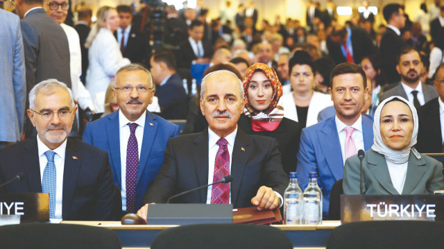 TBMM Başkanı Numan Kurtulmuş, Altıncı Dünya Parlamento Başkanları Konferansı’nda konuştu. 