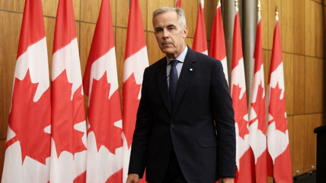 Le Premier ministre canadien Mark Carney à l’issue d’une réunion du Cabinet consacrée aux négociations commerciales avec les États-Unis et à la situation au Moyen-Orient, à Ottawa, le 30 juillet 2025.