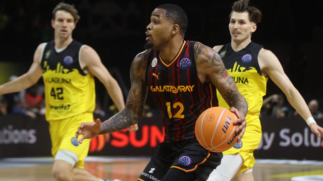 Basketbol Şampiyonlar Ligi Dörtlü Finali yarı final mücadelesinde Galatasaray ile İspanyol temsilcisi La Laguna Tenerife Yunanistan'ın başkenti Atina'da bulunan Sunel Arena'da karşılaştı. Bir pozisyonda Galatasaray takımından James Palmer Jr (12) rakibi Aaron Dornekamp (42) ile mücadele etti.

