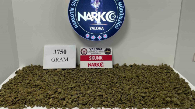 Yalova'da 3 kilo 750 gram skunk maddesi ele geçirildi.