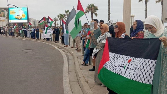 المغرب.. سلسلة بشرية في الدار البيضاء تضامنا مع فلسطين