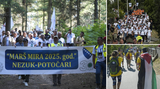 Bosna Hersek'te geleneksel olarak düzenlenen "Barış Yürüyüşü"ne binlerce insan katıldı.