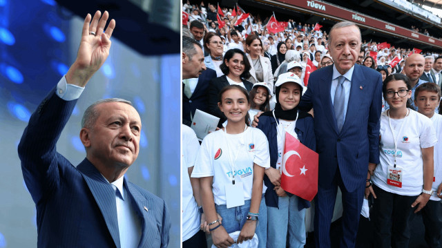 Cumhurbaşkanı Recep Tayyip Erdoğan, Beşiktaş TÜPRAŞ Stadyumu'nda düzenlenen TÜGVA Yaz Okulları Finali Programı'na katıldı.
