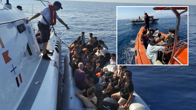 Fethiye'de mahsur kalan 24 kaçak göçmen kurtarıldı