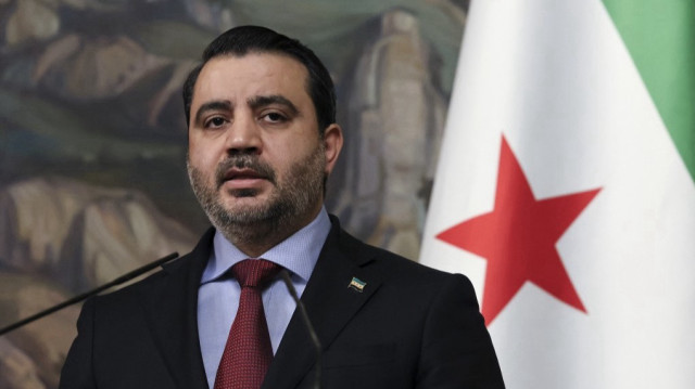 Le ministre syrien des Affaires étrangères, Asaad al-Shaibani, participe à une conférence de presse conjointe avec son homologue russe à l'issue de leur rencontre à Moscou, le 31 juillet 2025.