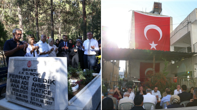 Şehit Jandarma Astsubay Kıdemli Başçavuş Ferhat Gedik, şehadetinin 8.yılında Hatay'da kabri başında dualarla anıldı