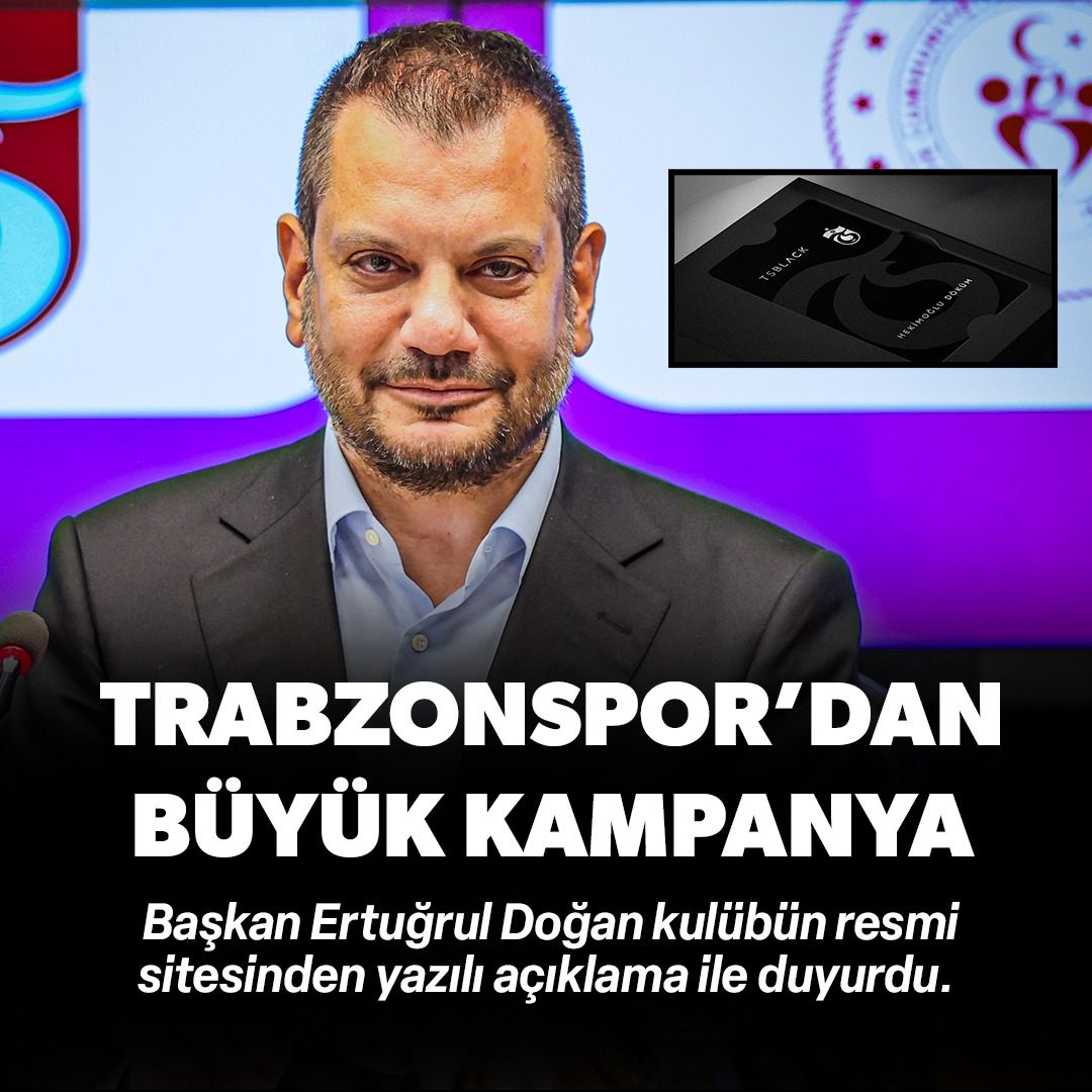 Trabzonspor'dan 'TS Black Card' kampanyası: Ekonomik olarak ciddi katkı sağlayacak