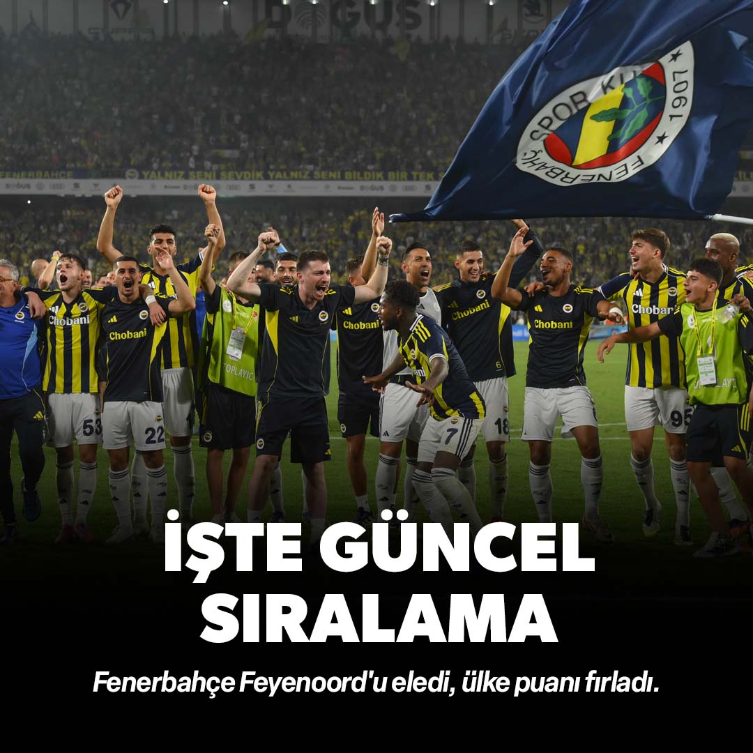 Fenerbahçe Feyenoord'u eledi ülke puanı fırladı: İşte güncel sıralama