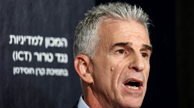 Le directeur du Mossad israélien, David Barnea, s'exprime lors du sommet mondial de l'Institut international pour la lutte contre le terrorisme (ICT) dans la ville côtière centrale d'Herzliya, le 10 septembre 2023.