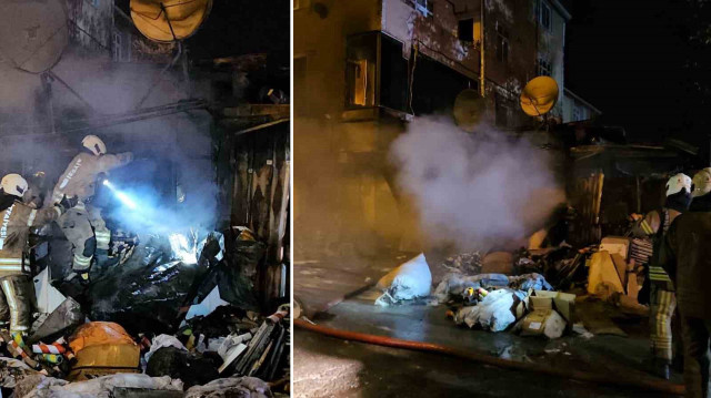 Avcılar'da çorap üretim atölyesi alevlere teslim oldu