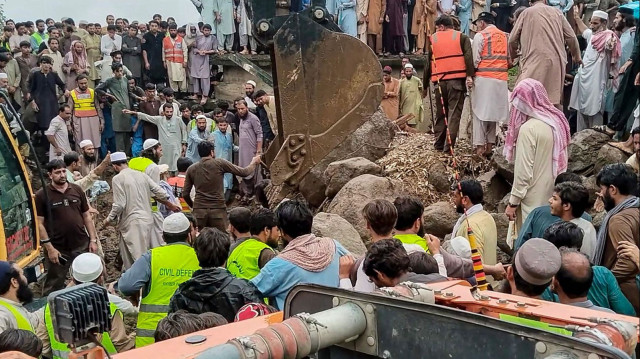 خیبر پختونخوا میں سیلاب سے تباہی کا ایک منظر