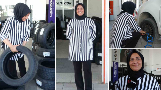 Lastik ustası Serap Aksüt 24 yıldır Malatya sanayisinin tek adresi