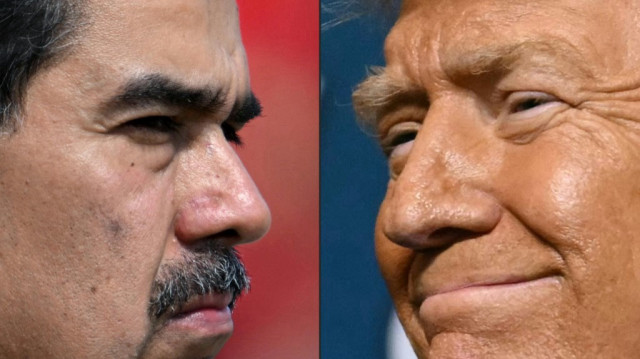 Cette combinaison d'images créée le 8 août 2025 montre le président vénézuélien Nicolas Maduro (à gauche) à Caracas le 10 janvier 2025 et le président américain Donald Trump (à droite) à Pittsburgh, en Pennsylvanie, le 15 juillet 2025.