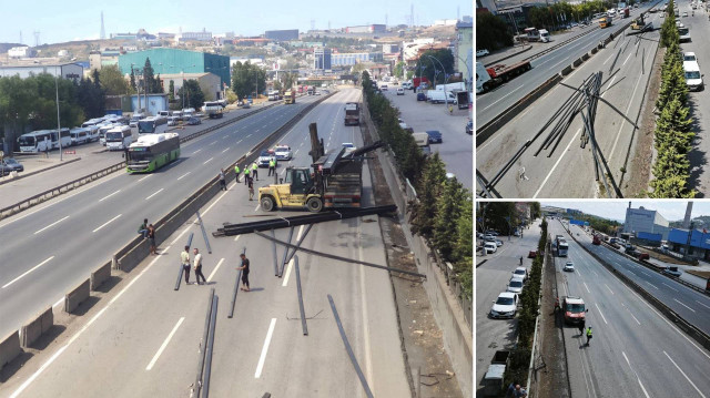 Kocaeli'de tırdan yola düşen demir profiller nedeniyle kapanan D-100 kara yolu ulaşıma açıldı.
