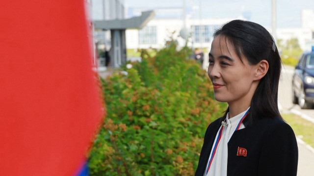 Kim Yo Jong, sœur du dirigeant nord-coréen Kim Jong Un, arrive au cosmodrome de Vostochny, dans la région de l'Amour, le 13 septembre 2023.