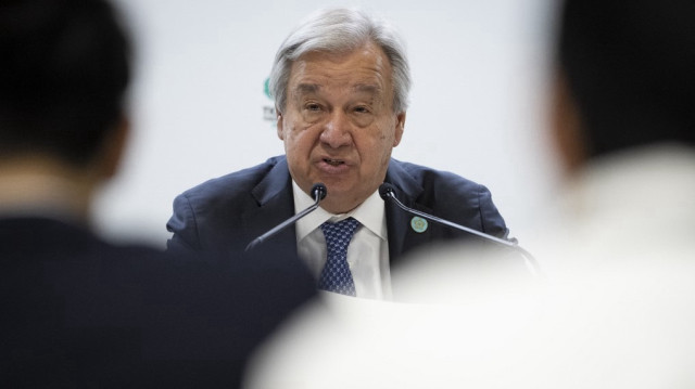 Le secrétaire général des Nations unies, Antonio Guterres, s'exprime lors d'une conférence de presse à l'occasion de la 9e Conférence internationale de Tokyo sur le développement de l'Afrique (TICAD 9) à Yokohama, dans la préfecture de Kanagawa, au sud de Tokyo, le 21 août 2025.