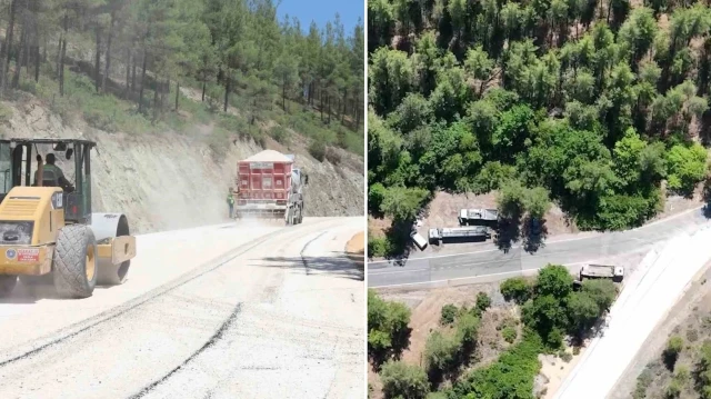 Orhaneli ilçesi Topuk Mahallesi yolu sil baştan yenilendi.