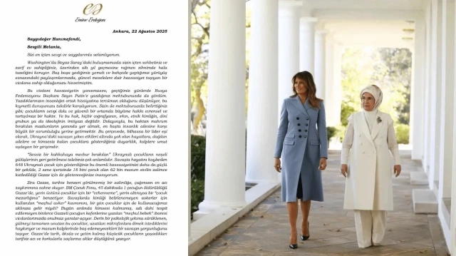 Emine Erdoğan'ın ABD Başkanı Trump'ın eşi Melania Trump'a gönderdiği Gazze mektubuna destek mesajları geldi.