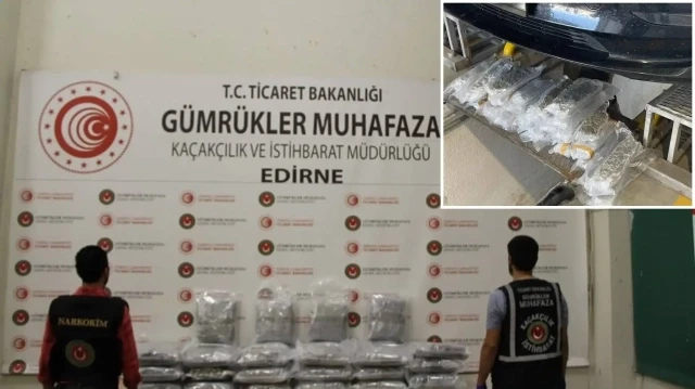 Edirne'de sınır kapılarındaki operasyonlarda 69 kilo 872 gram uyuşturucu ele geçirildi