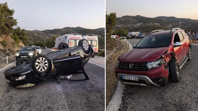 Karşı şeride geçip diğer otomobile çarptı: Yaralılar var