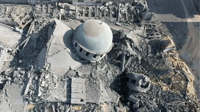 La mosquée Hattin de Gaza, bombardée en octobre 2023.