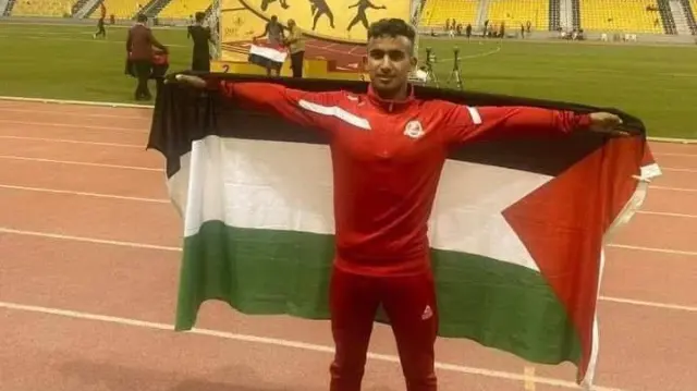 Le coureur international palestinien Allam al-Amour