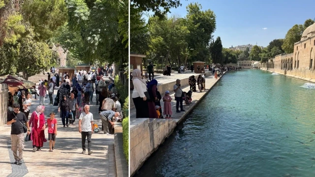 Vatandaşlar Balıklıgöl Yerleşkesi ile parklarda ve ağaç gölgelerinde serinlemeye çalıştı.