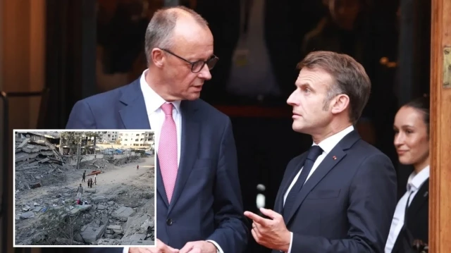 Fransa Cumhurbaşkanı Emmanuel Macron ile Almanya Başbakanı Friedrich Merz