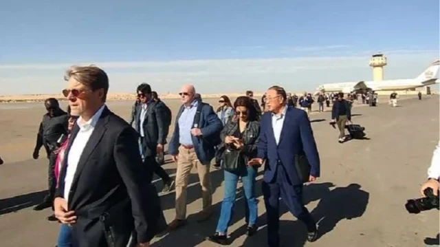 وفد أمريكي يتفقد مخازن المساعدات بالجانب المصري من معبر رفح
