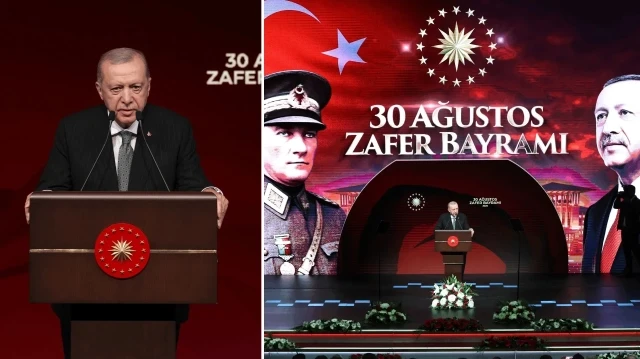 Cumhurbaşkanı Recep Tayyip Erdoğan, Cumhurbaşkanlığı Külliyesi'nde düzenlenen 30 Ağustos Zafer Bayramı Özel Konseri programına katılarak konuşma yaptı.