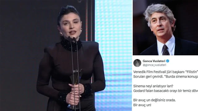 Ünlü oyuncu Gonca Vuslateri’den Venedik Film Festivali jüri başkanına: ‘Bir avuç un bile değilsiniz’