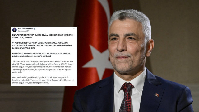 Ticaret Bakanı Ömer Bolat, enflasyon oranında düşüş devam ederken, fiyat istikrarı sürecinin güçlendiğini açıkladı.