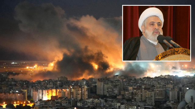 Hizbullah lideri Naim Kasım, Lübnan Bakanlar Kurulunun ülkedeki silahların toplanmasına ilişkin karar almak üzere toplandığı sırada konuşma yaptı