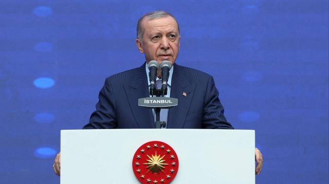 Le président de la République de Türkiye, Recep Tayyip Erdogan, au stade TUPRAS de Besiktas, à Istanbul, le 1er août 2025.